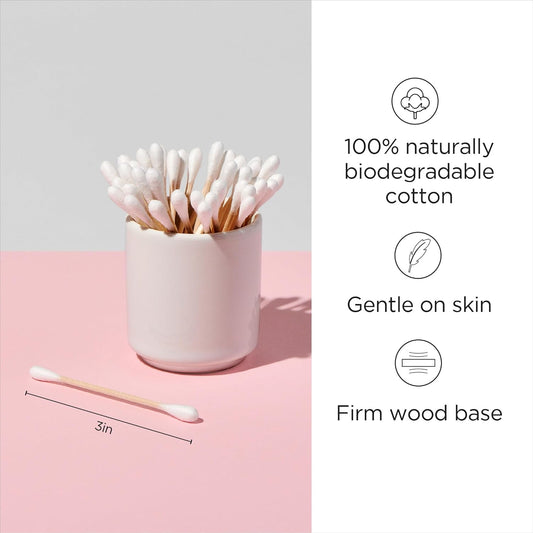 Diane Cotton Swabs, Sturdy Wood Base, 375 Ct. 1-Pack - Super Soft for Sensitive Skin, Gentle on Face, Makeup and Beauty Applicator, Nail Polish Removal, 3 Inches Long for Beauty, Personal Care,Crafts