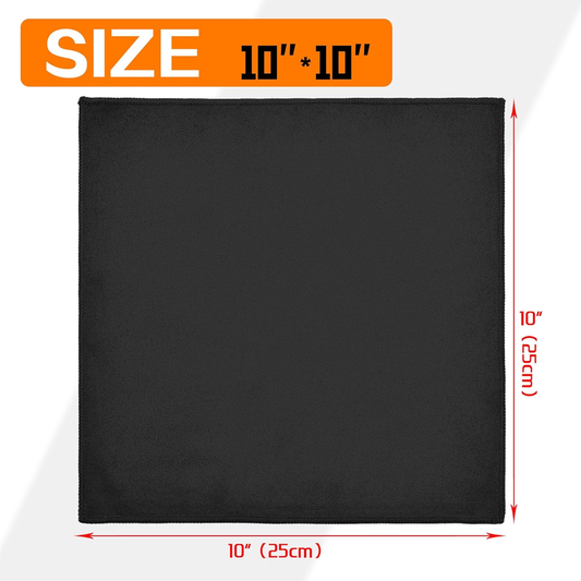 12-Pack Microfiber Handkerchiefs – Sweat Absorbing Gym & Sports Towels, Black 10"x10"