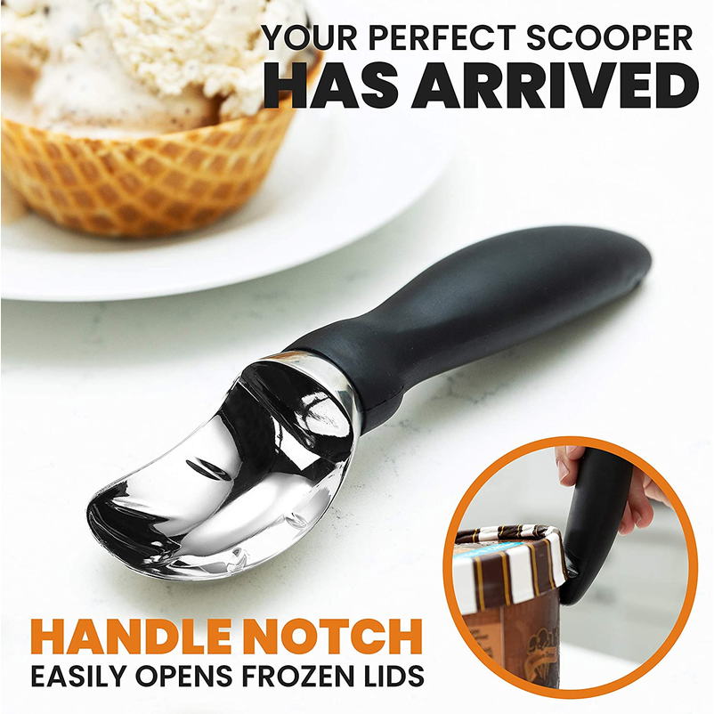 Spring Chef Heavy Duty Ice Cream Scoop Set – 2 Pack, Black