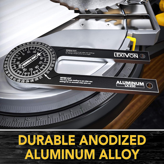 LEXIVON LX-230 Aluminium Miter Saw Protractor, 7-Inch Angle Finder Tool