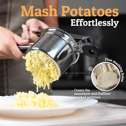 PriorityChef Stainless Steel Potato Ricer 15oz – Heavy Duty Masher Tool