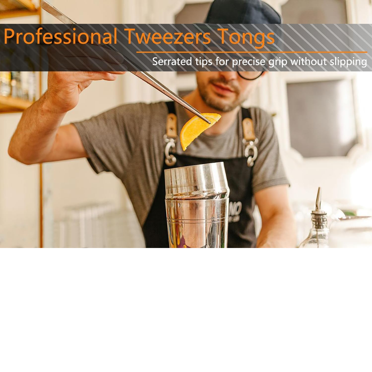 JETKONG 6-Piece Stainless Steel Cooking Tweezer Set – 12" & 6.3"