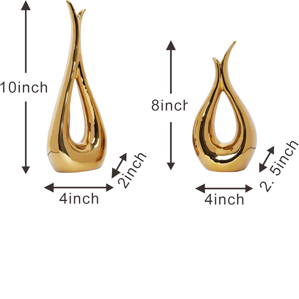 Dlfghos Gold Ceramic Vase Set of 2 – Modern Decorative Centerpieces