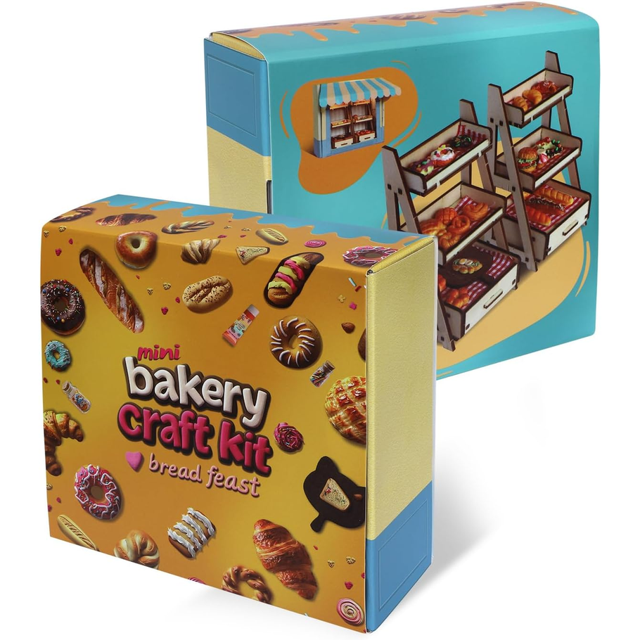 iLAND DIY Mini Food Clay Craft Kit – Air Dry Resin Clay with Tools & Moulds