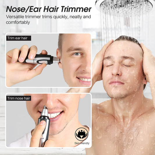 ZORAMI Ear & Nose Hair Trimmer with Dual-Edge Blades – Black