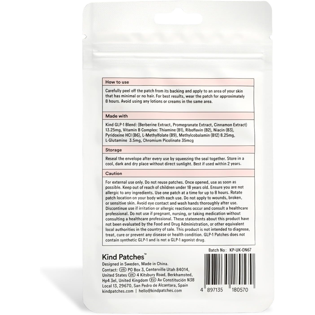 Kind Patches GLP-1 Support Patches – 30 Count, Pack of 2 – Plant-Based Formula