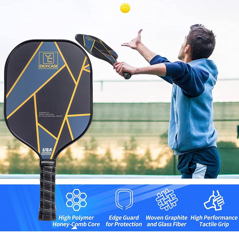 YC DGYCASI Pickleball Paddle Set of 2 – USAPA Approved Carbon Fiber with Balls & Bag