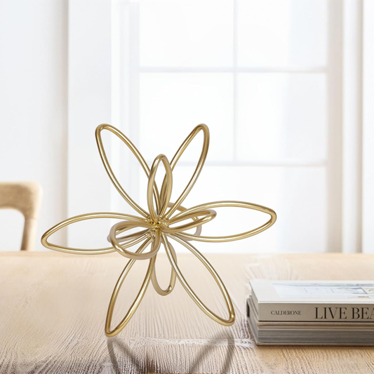 PUHOZN Gold Metal Geometric Sculpture – Modern Decorative Sphere Figurine