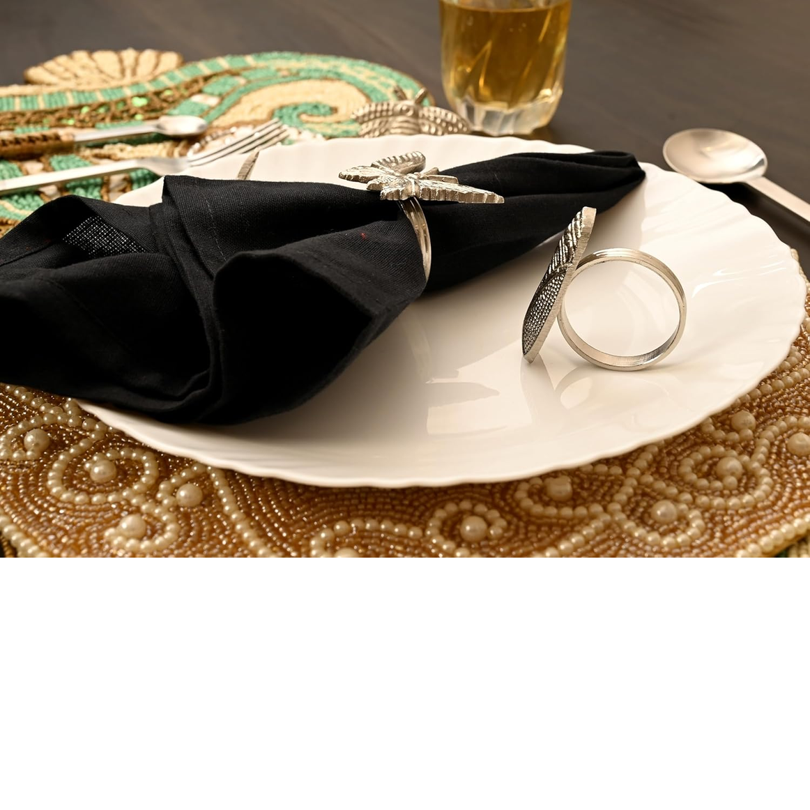 Alpha Living Home 12-Pack Metal Napkin Rings – Assorted Insect Designs, Silver