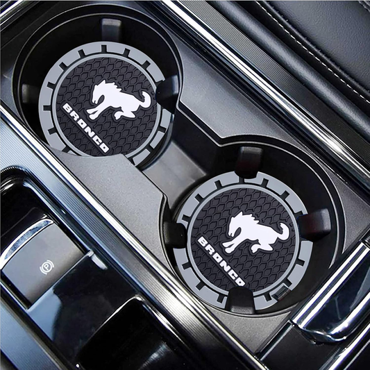 TACOMA Silicone Car Cup Holder Coasters 2-Pack – 2.75", Grey, for Ford Bronco Sport 2023/2024