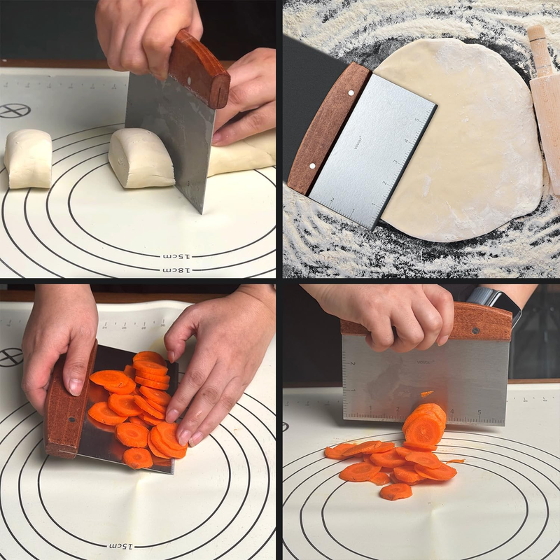 Vovoly Stainless Steel Bench Scraper & Dough Cutter