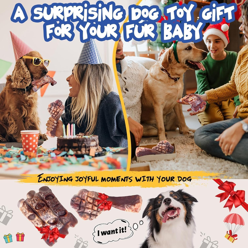 Dog Chew Toys for Aggressive Chewers – 2 Pack Tough Nylon Bones for Large Dogs