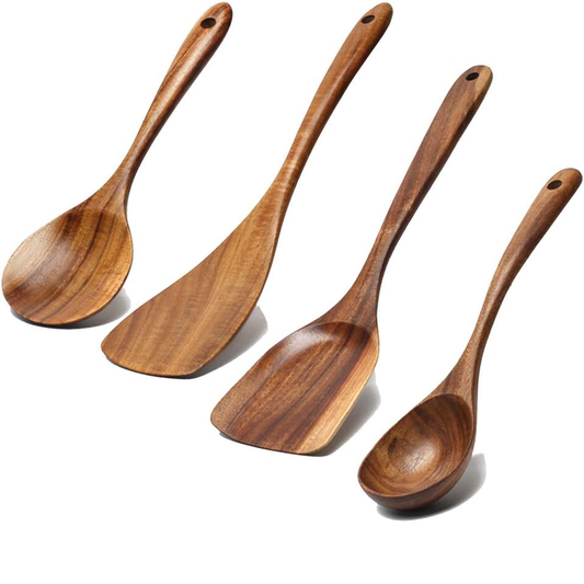 Renawe 5-Piece Acacia Wood Cooking Utensil Set – Spoons & Spatulas