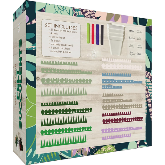 Hapinest DIY Felt Succulent Craft Kit – 4 Potted Plants for Adults & Teens