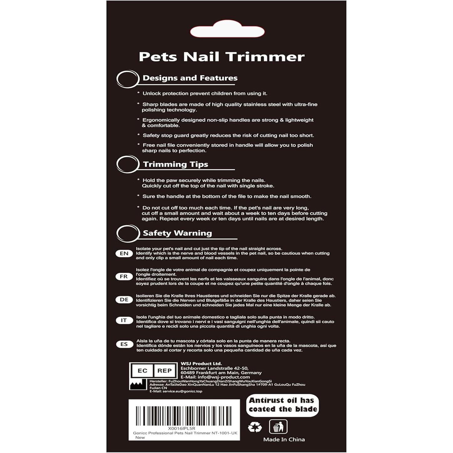 gonicc Pet Nail Clippers with Safety Guard & Nail File