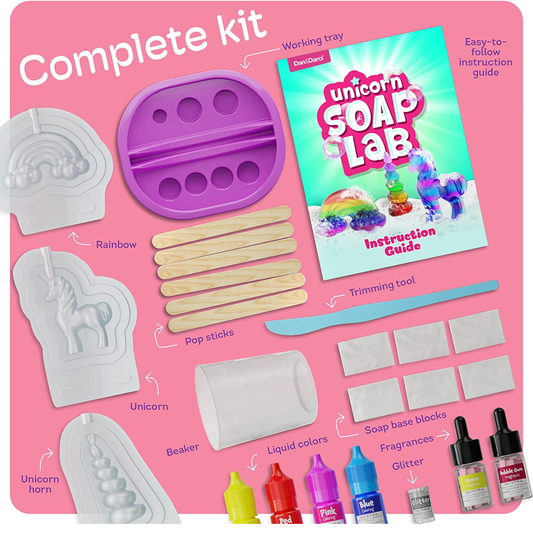 Dan&Darci Unicorn Soap Making Kit – DIY Craft Set for Kids Ages 6+