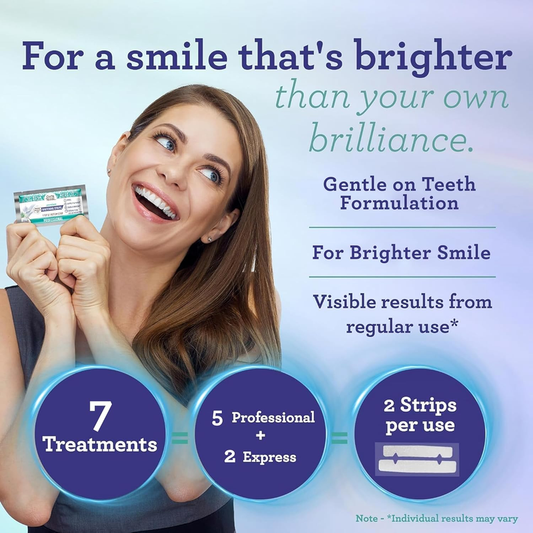 GuruNanda Teeth Whitening Strips – 7-Day Kit with Non-Slip Dry Strip Design