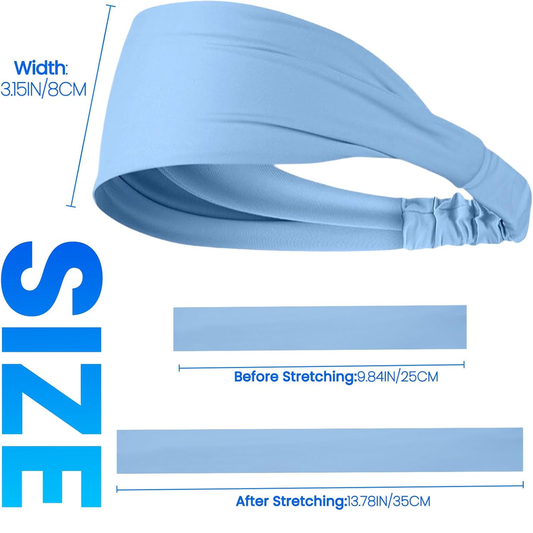 DONGPANCHN Women’s Wide Headbands 4-Pack – Non-Slip Stretchy Sports Bands