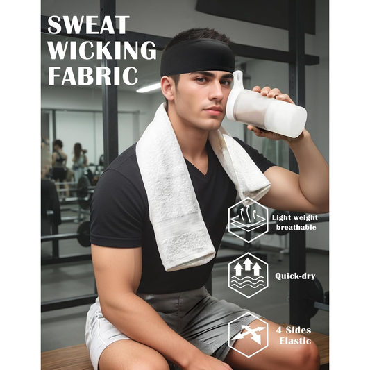 JHYWELL Unisex Sports Headbands – Non-Slip Sweatbands for Running & Training