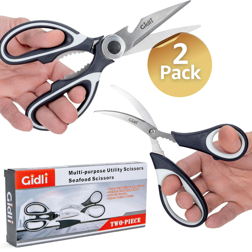 Gidli Kitchen Shears with Seafood Scissors – Stainless Steel Set
