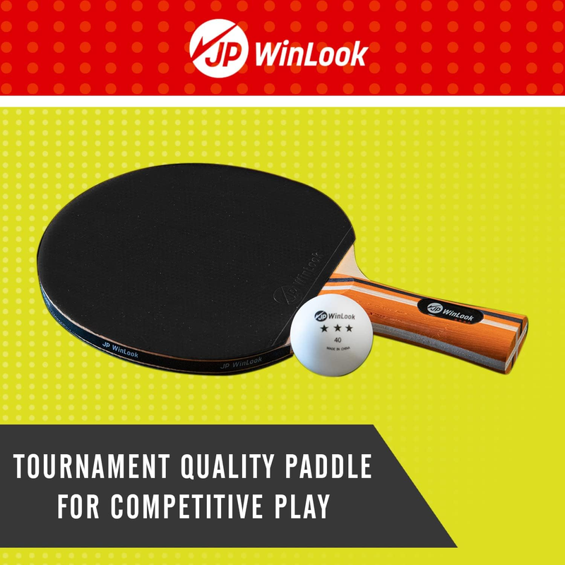 JP WinLook 2-Player Ping Pong Paddle Set with Balls & Carry Case