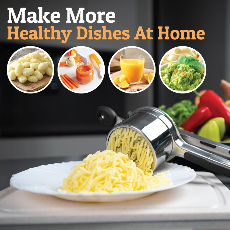 PriorityChef Stainless Steel Potato Ricer 15oz – Heavy Duty Masher Tool