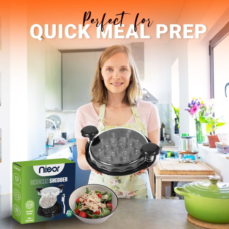 Nieor Chicken Shredder Tool Twist 10" – Manual Meat Shredder with Handle