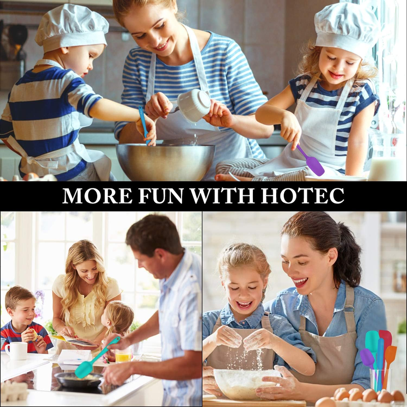 HOTEC 5-Piece Silicone Spatula Set – Heat Resistant Baking & Cooking Tools