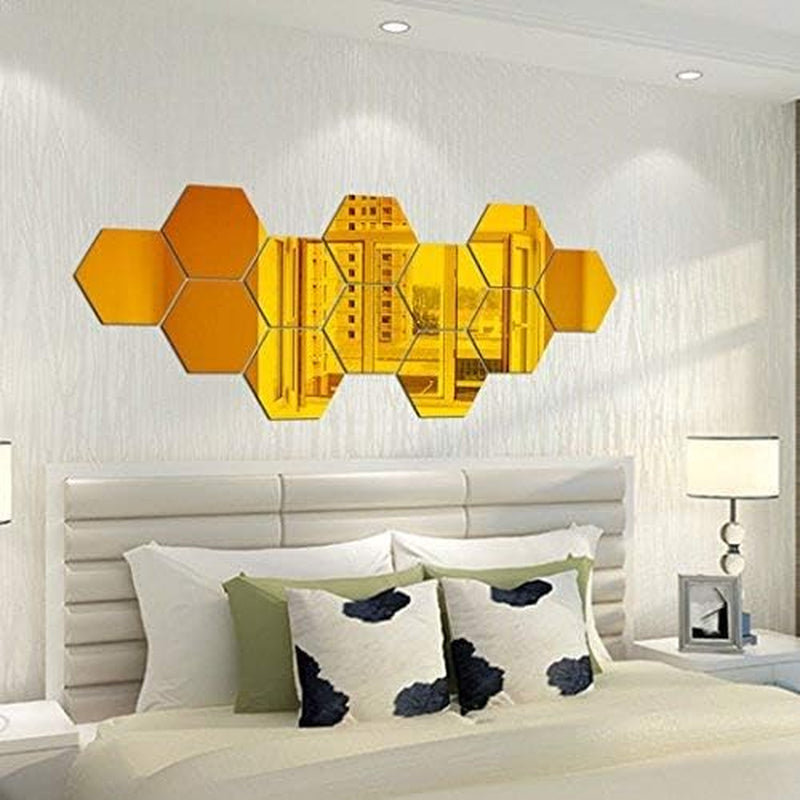 Mirror Wall Stickers - 12PCS Hexagon Art DIY Decorative