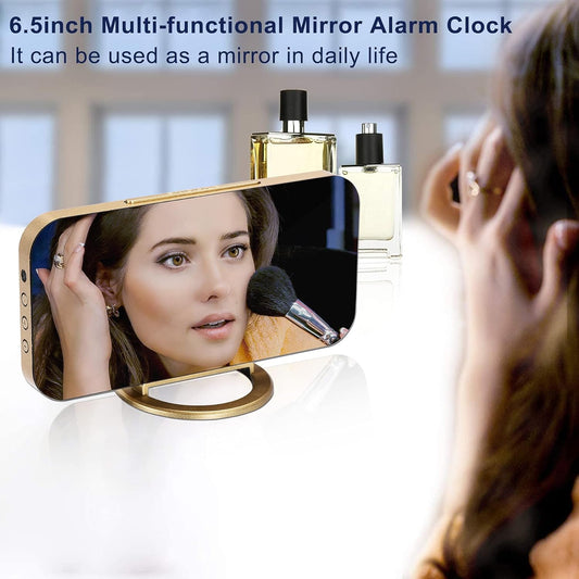 SZELAM Digital Alarm Clock,Led and Mirror Desk Clock Large Display