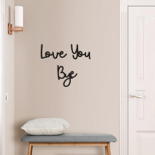 Dripykiaa Love You Bye Wood Sign Home Decor Boho Decor Wall Decor Express Love and Warm for Your Family Lovers Wall Art Gift Hallway Entryway Door Valentine Decorations for Home