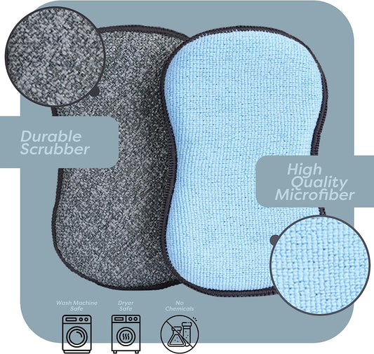Scrub-It Non-Scratch Microfiber Kitchen Sponges – 6 Pack