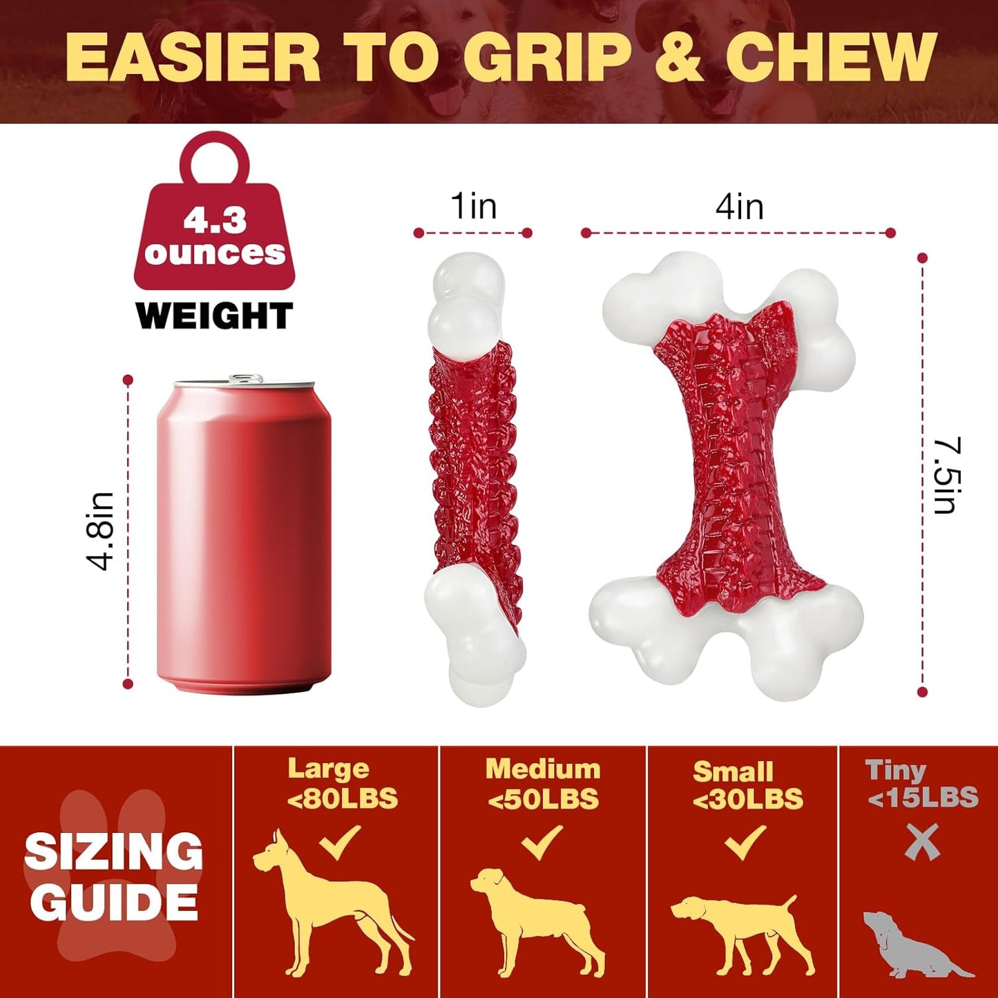 Tough Dog Toys, Toys for Aggressive Chewers Large Breed