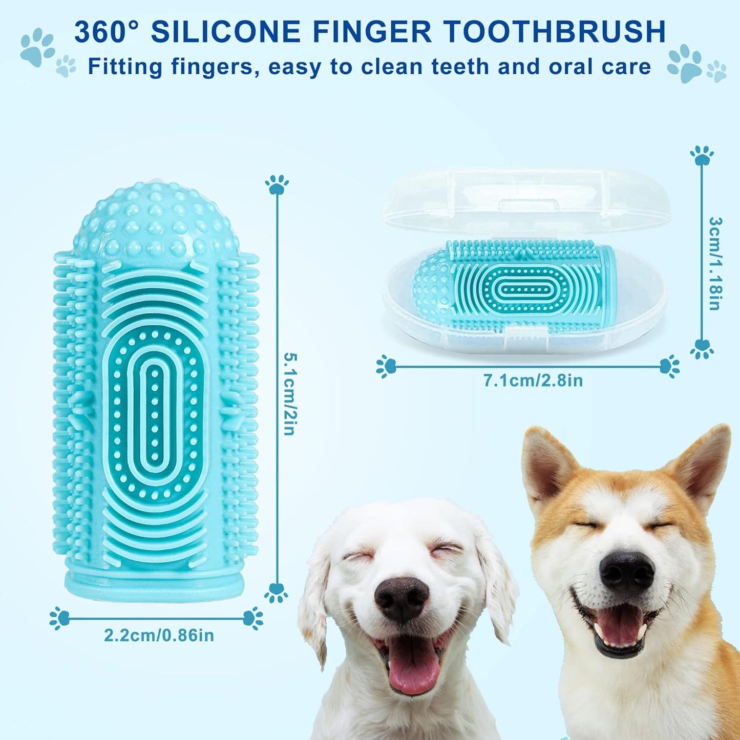 Dog Toothbrush 4 Pack Dog Tooth Brushing Kit Dogs Finger Toothbrush