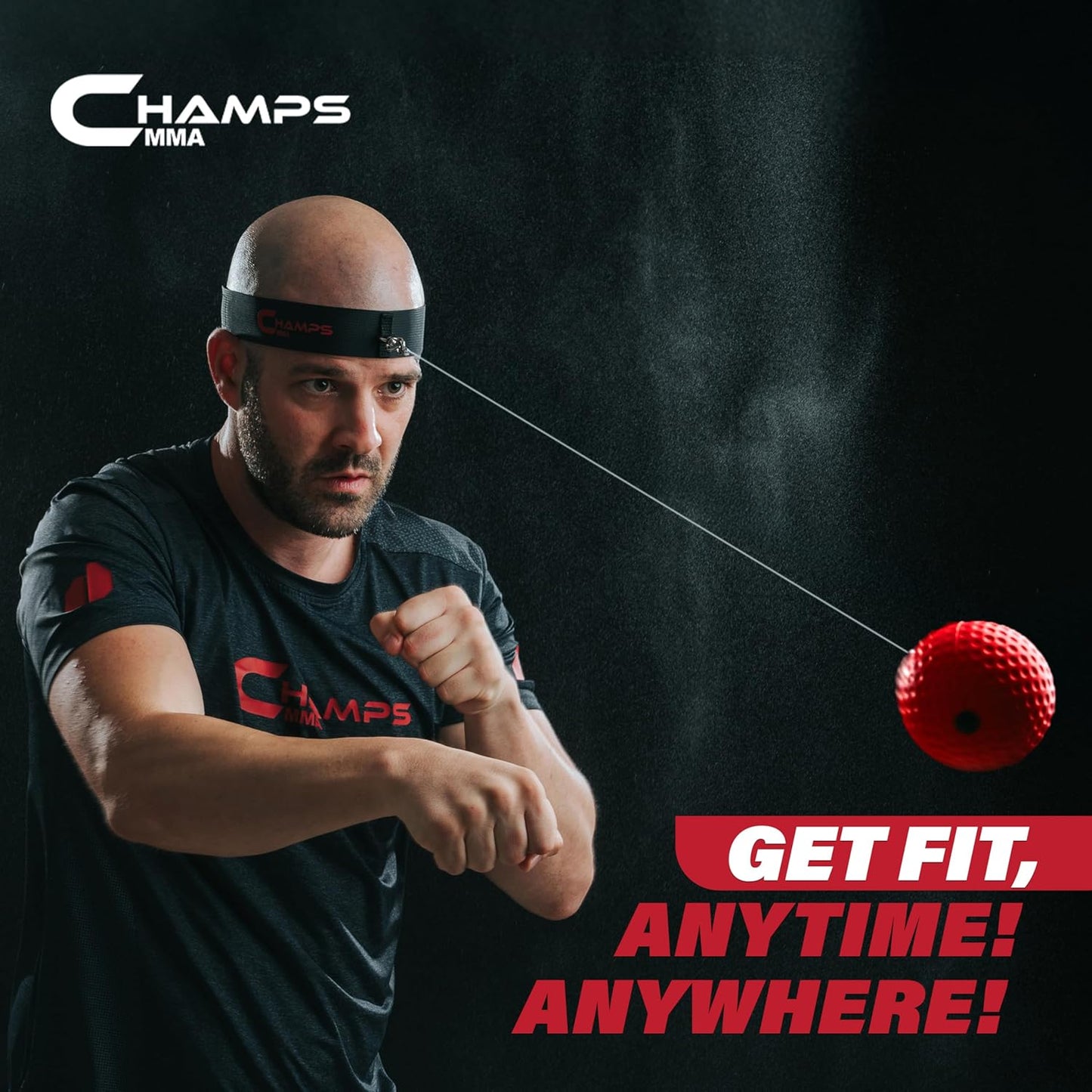 Champs MMA Boxing Reflex Ball Set with Punch Counter App | 4 Balls with Varying Weights, Headband & 4 Spare Strings to Improve Speed, Hand Eye Coordination Training | Boxing Equipment, MMA Gear Gift