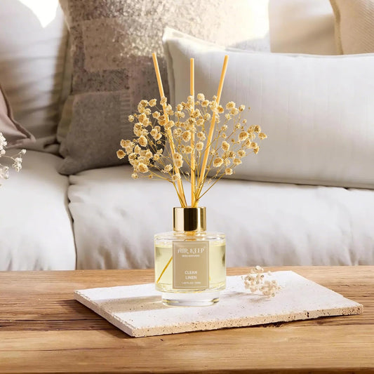 Airkeep Reed Diffuser Set of 3,Clean Linen Ocean Mist&Sea Salt