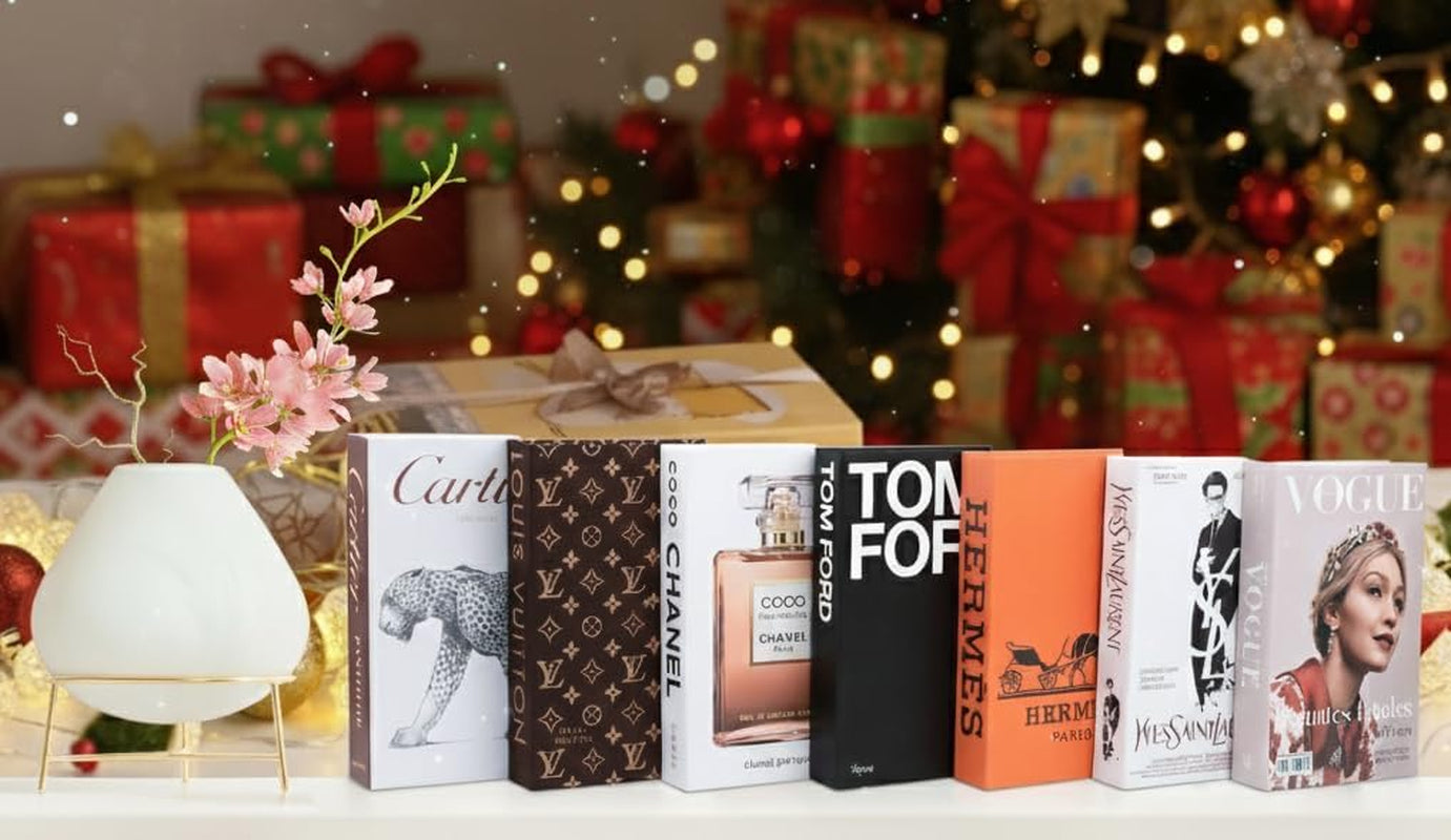 LUXE LARGE | 4 PCS Faux Decorative Books for Home Decor | Not Real Books | Coffee Table Decor, Shelf Styling & Modern Aesthetic Accent Pieces for Living Room, Office, Entryway, or Bookshelf Display