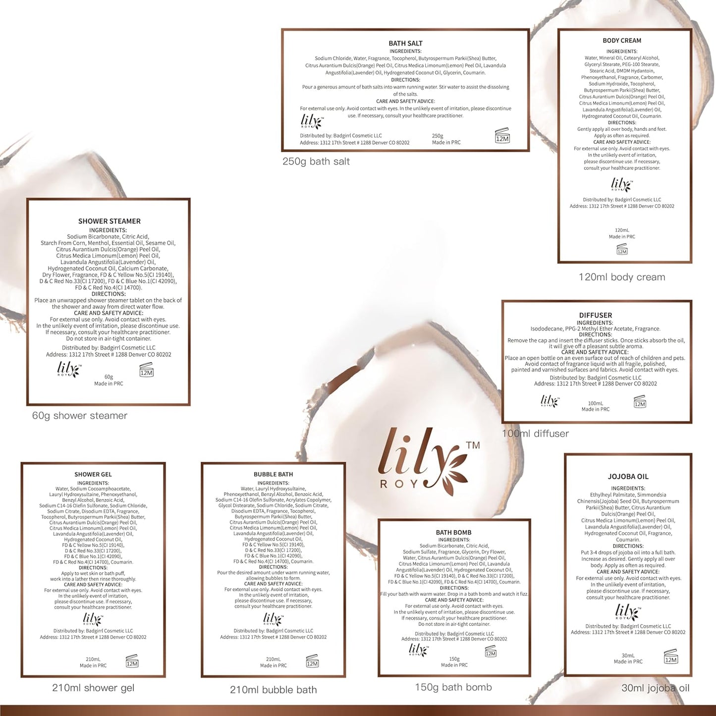 Bath and Body Gift Basket Set for Women - Coconut Vanilla Christmas Gifts for Women, Spa Gift Basket 17-Piece Bath Gift Set Self Care Gifts for Mothers Day, Fathers Day, Birthday Gifts for Her & Him