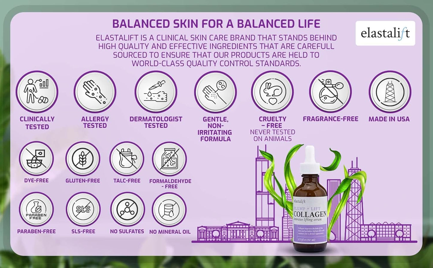 Elastalift Collagen Serum for Face | Collagen Face Serum for Skin Tightening Helps Lift, Plump, & Firm Sagging Skin | Serums for Skin Care | anti Wrinkle Boost, Fragrance Free, 1.75 Fl Oz