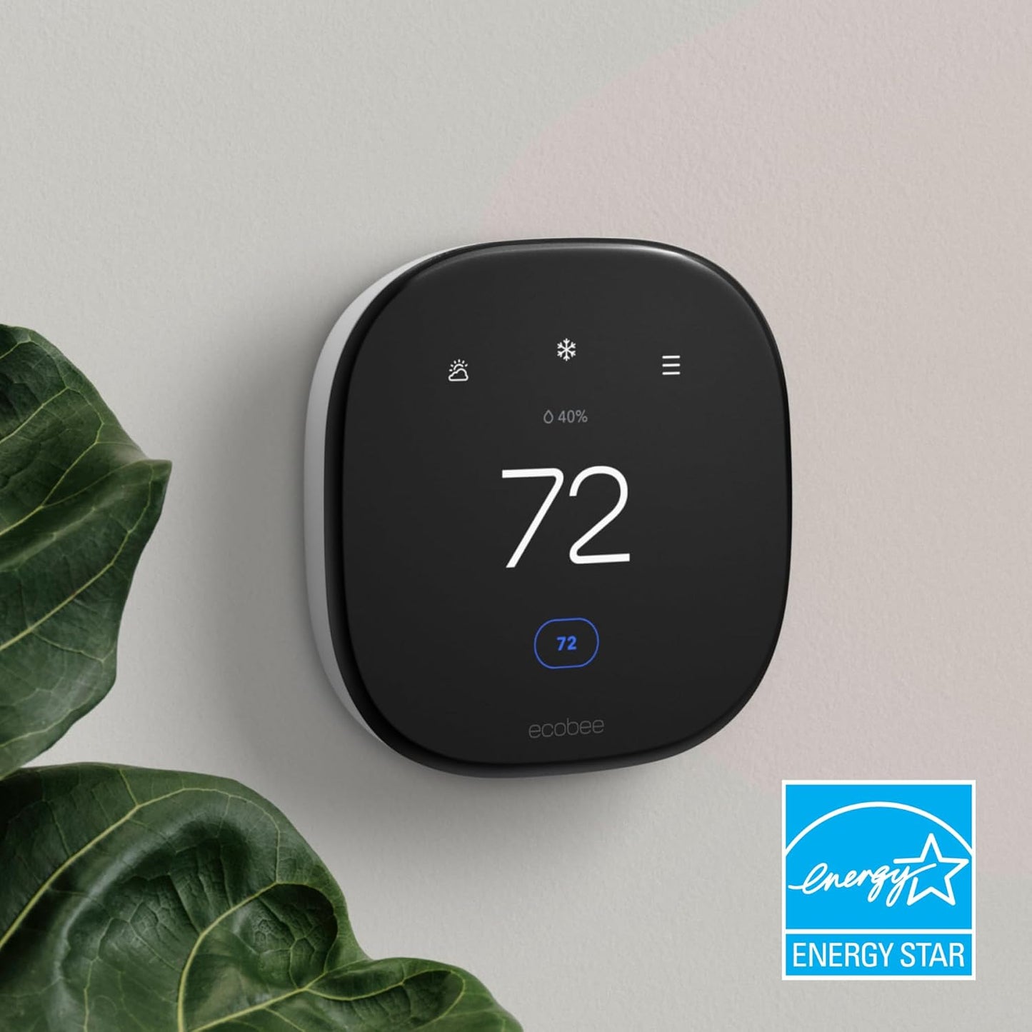 Ecobee Smart Thermostat Enhanced - Programmable Wifi Thermostat - Works with Siri, Alexa, Google Assistant - Energy Star Certified - Smart Home