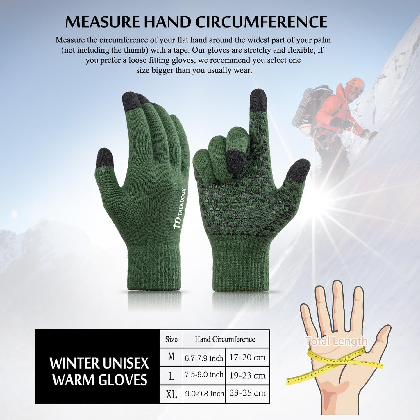 TRENDOUX Winter Gloves for Men Women