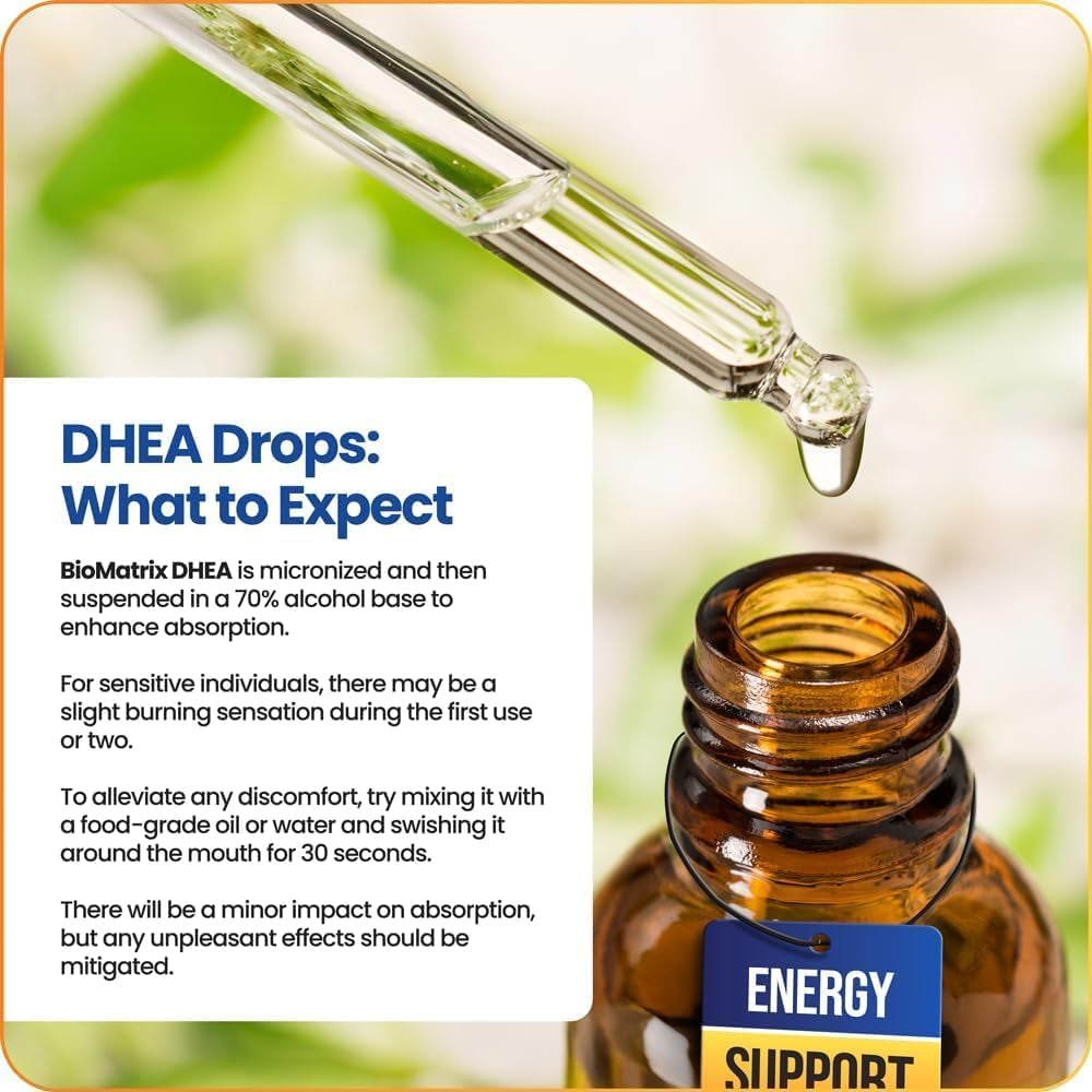 DHEA Liquid Hormone Supplement for Adrenal, Brain, Heart, Bone | Micronized and Liquified for Maximum Absorption, Precision Dosing, Efficacy DHEA (30 ML, 1200Mg Total)