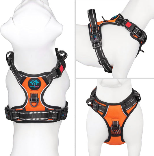 PHOEPET No Pull Dog Harness Medium Reflective Front Clip Vest