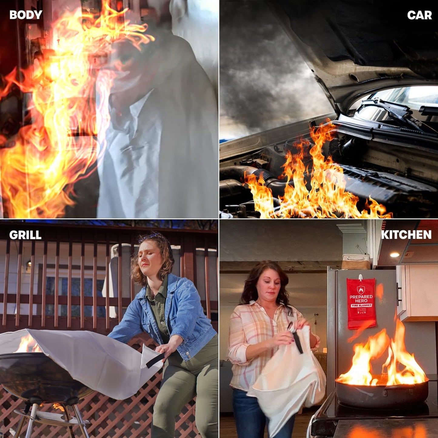 Prepared Hero Emergency Fire Blanket - 2 Pack