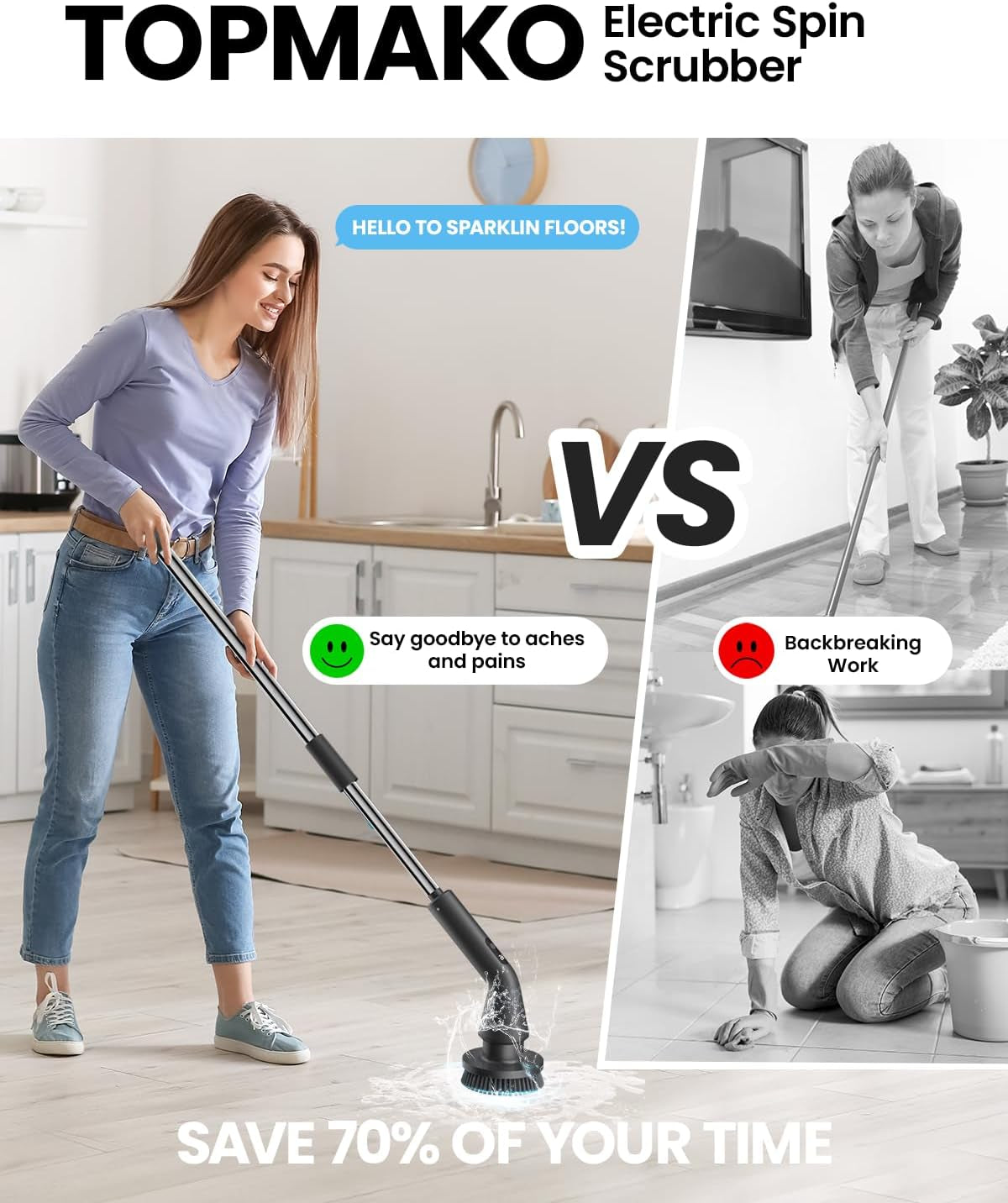 Electric Spin Scrubber, 2025 New Cordless Cleaning Brush for Home