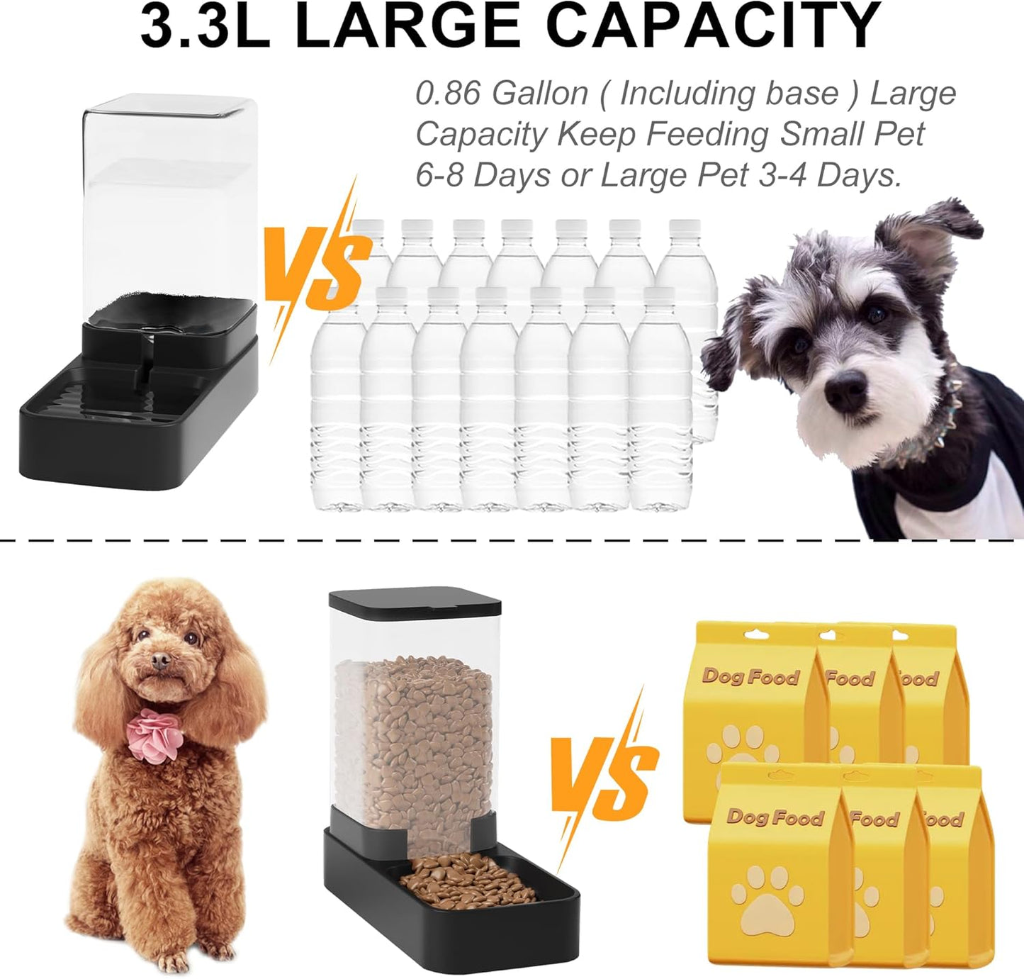 Automatic Cat Feeder and Water Dispenser in Set with Pet Food Bowl