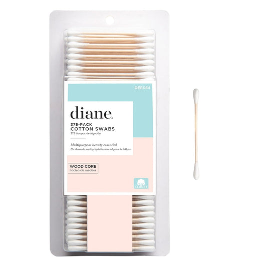 Diane Cotton Swabs, Sturdy Wood Base, 375 Ct. 1-Pack - Super Soft for Sensitive Skin, Gentle on Face, Makeup and Beauty Applicator, Nail Polish Removal, 3 Inches Long for Beauty, Personal Care,Crafts