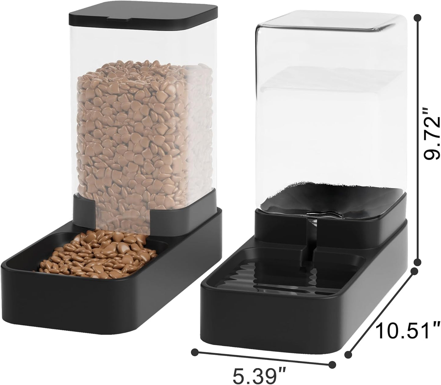 Automatic Cat Feeder and Water Dispenser in Set with Pet Food Bowl