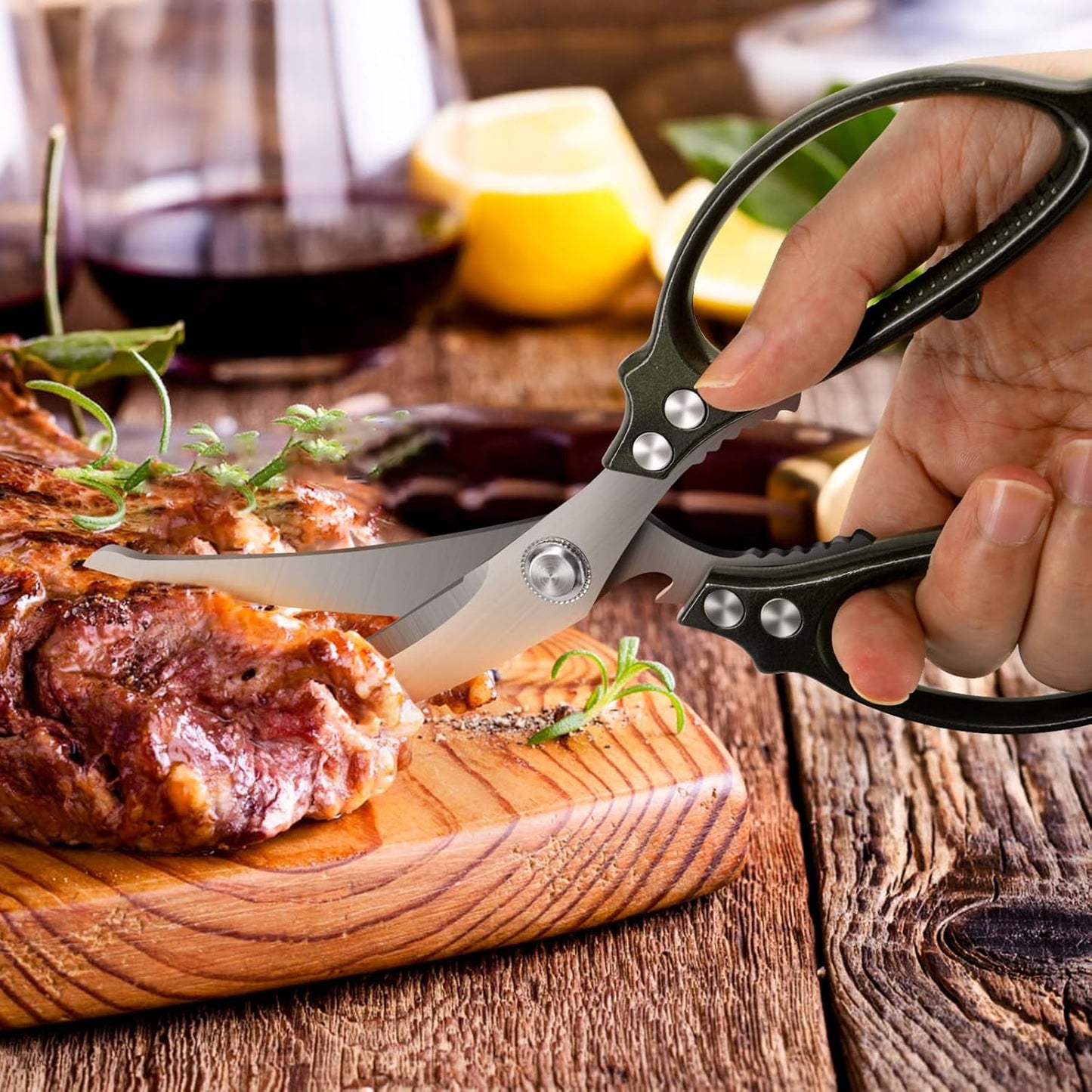 Heavy Duty Poultry Shears,Kitchen Shears,Food Scissors All Purpose for Meat Cutting,Chicken,Turkey,Fish,Dishwasher Safe Kitchen Scissors with Anti-Slip Handle