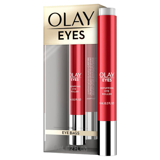 Olay Eye Treatment Eyes Depuffing Eye Roller with Vitamin E Massages to Help Reduce Puffiness and Instantly Awaken Tired-Looking Eyes, 0.2 Fl Oz
